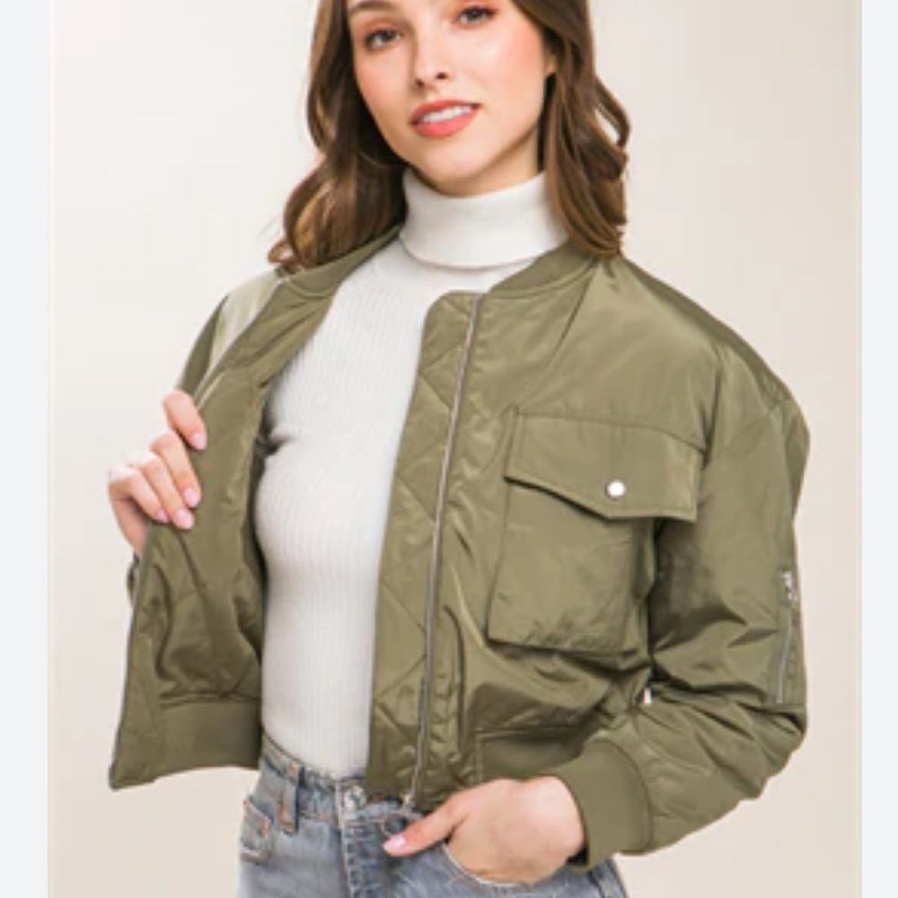 Only by 26 International Olive Bomber Jacket Sz Large